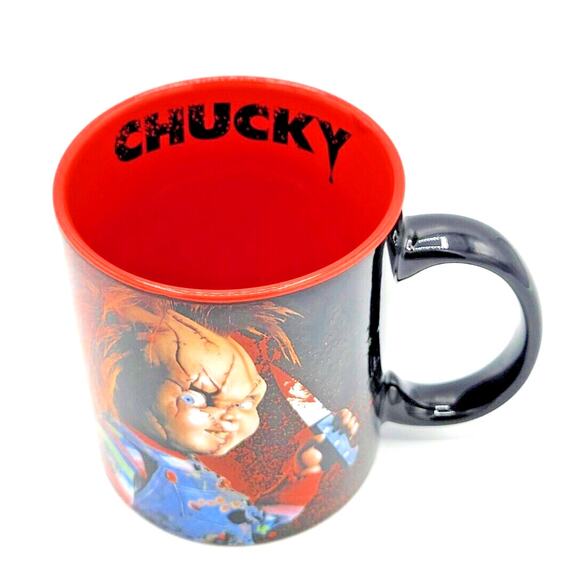 Chucky Child's Play "Friends Til The End" Black/Red 20OZ Mug, Horror Scary Movie - Picture 3 of 7